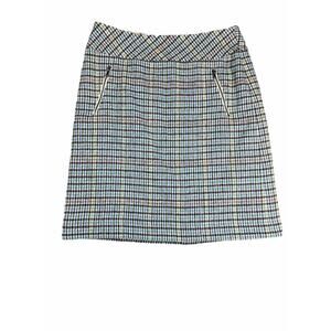 Talbots Blue Plaid Wool Blend Short Skirt, Size 2